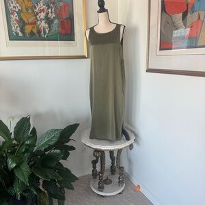Eileen Fisher Olive Green Sleeveless Dress
